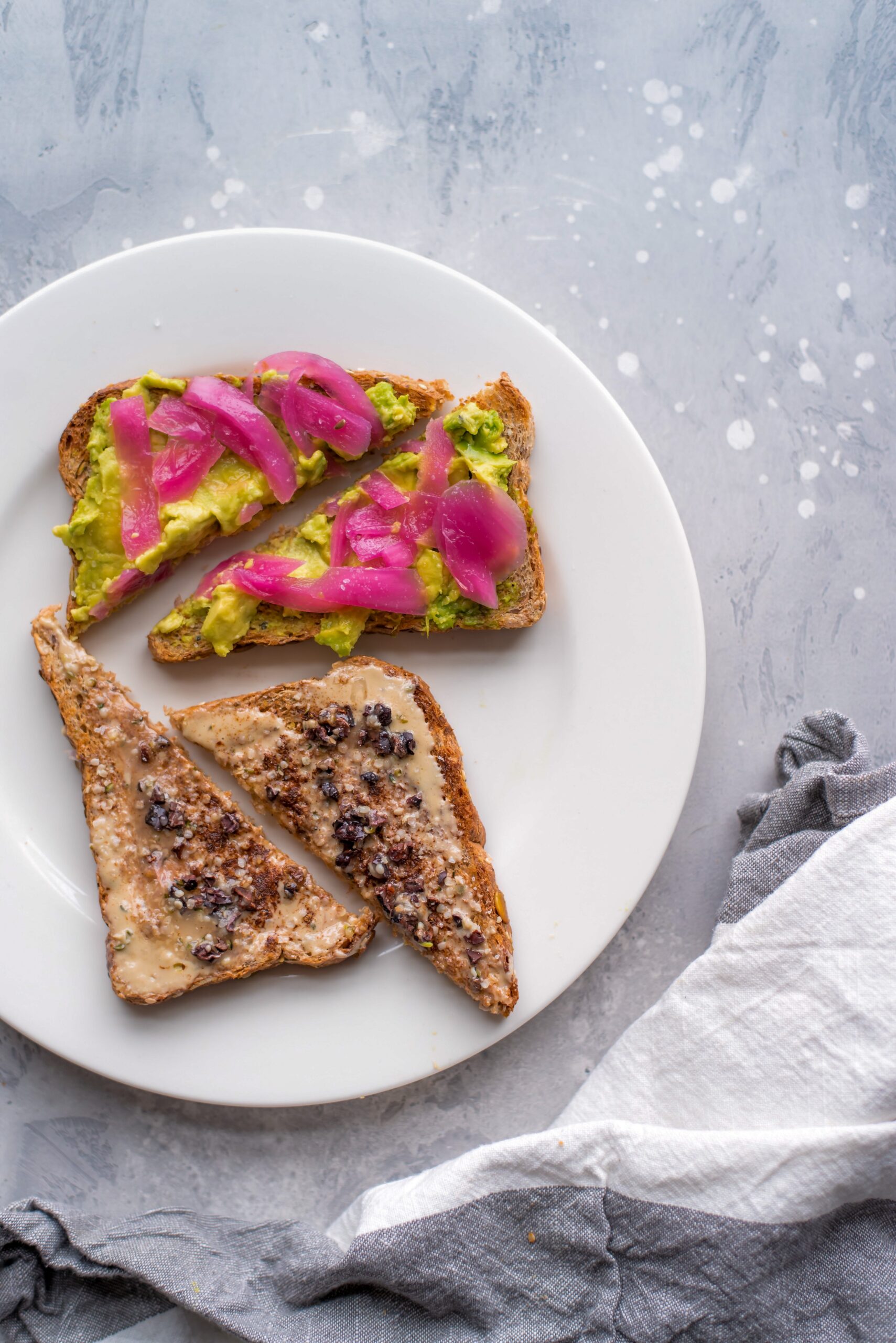 Plant based healthy toast snack